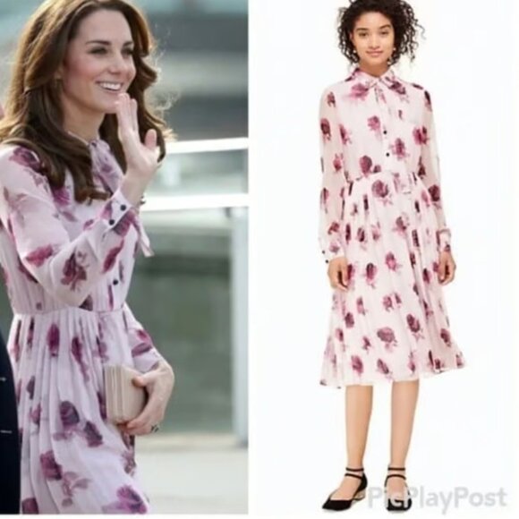 Kate Spade New York 'Encore Rose' Chiffon Dress. SIZE 2 - Picture 6 of 6